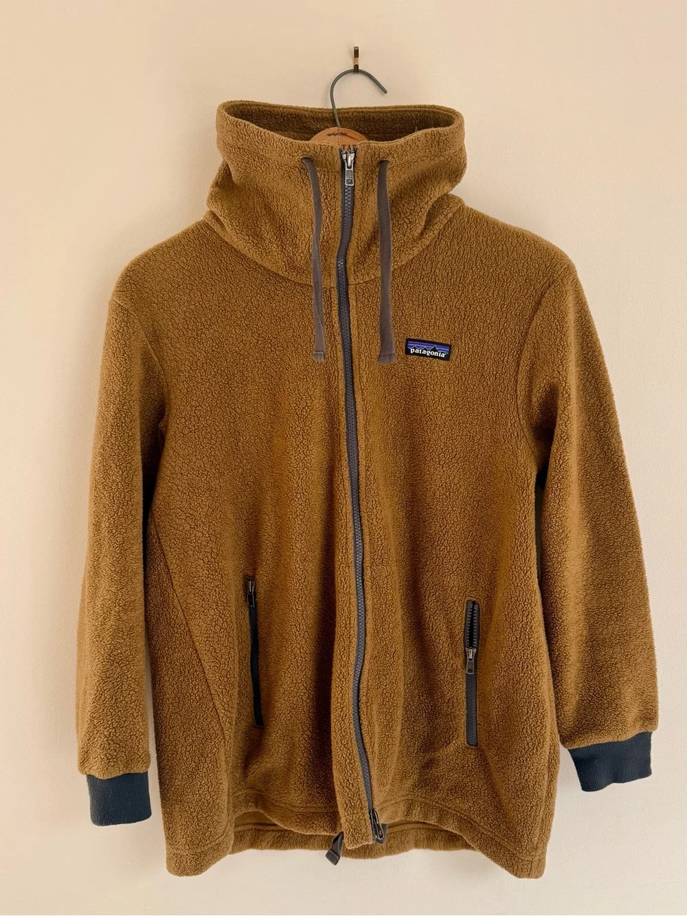 Patagonia Brown Shearling Fleece Full-Zip Fleece Jacket Size S